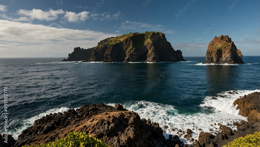 Rocky coast and cliffs of Porto Moniz, Madeira. Rocky coast and cliffs of Porto Moniz, Madeira.
