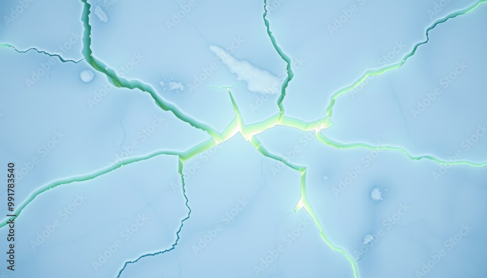 Chilly Layer of Fractured Ice with Electric Blue Glow, Abstract Design Chilly Layer of Fractured Ice with Electric Blue Glow, Abstract Design