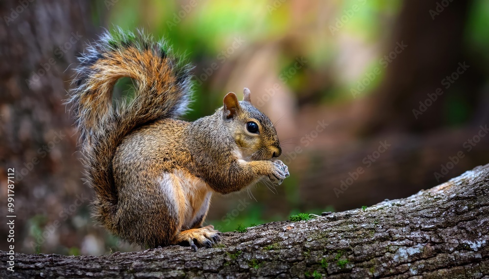 Funny image from wild nature. Gray Squirrel, Sciurus carolinensis, cute animal in the forest Funny image from wild nature. Gray Squirrel, Sciurus carolinensis, cute animal in the forest
