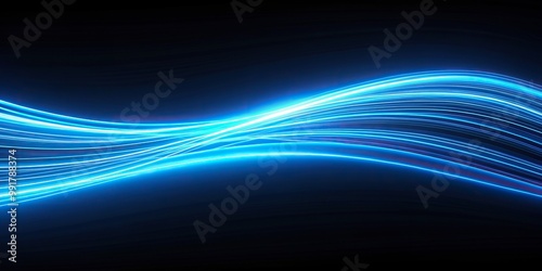 Abstract blue neon speed light streaks on a dark background , Glowstick, Tron, Dynamic, Glow, Velocity, Light, Illumination, Fast, Blurred, Neon, Streaks, Effect, Energy, Abstract