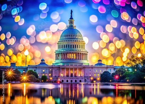 Transparent Washington Capitol Building with Clear Background for Creative Use in Various Designs