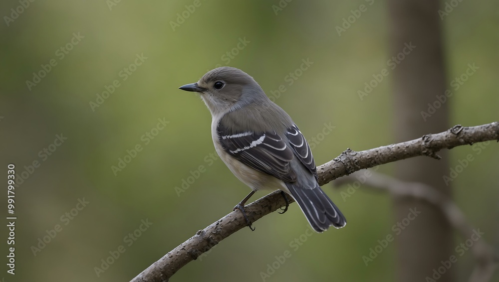 Small songbird perched on a branch against a soft background. Small songbird perched on a branch against a soft background.