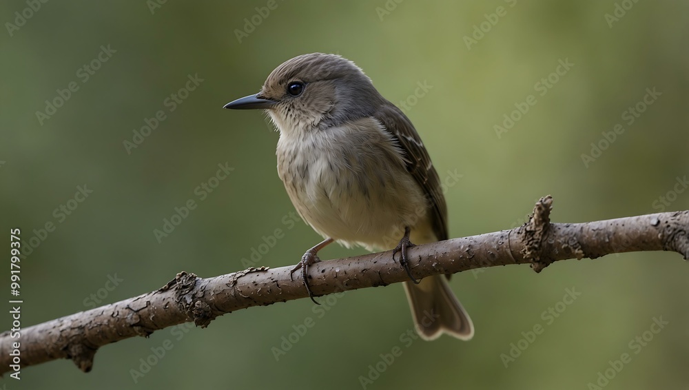 Small songbird perched on a branch against a soft background. Small songbird perched on a branch against a soft background.