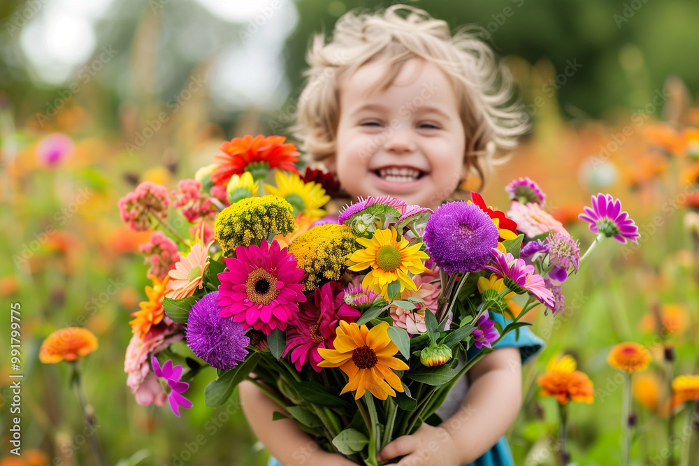 heartwarming image captures a young boy holding a hugebouquet of flowers, smiling softly with a serene expression, mother's day greeting heartwarming image captures a young boy holding a hugebouquet of flowers, smiling softly with a serene expression, mother's day greeting