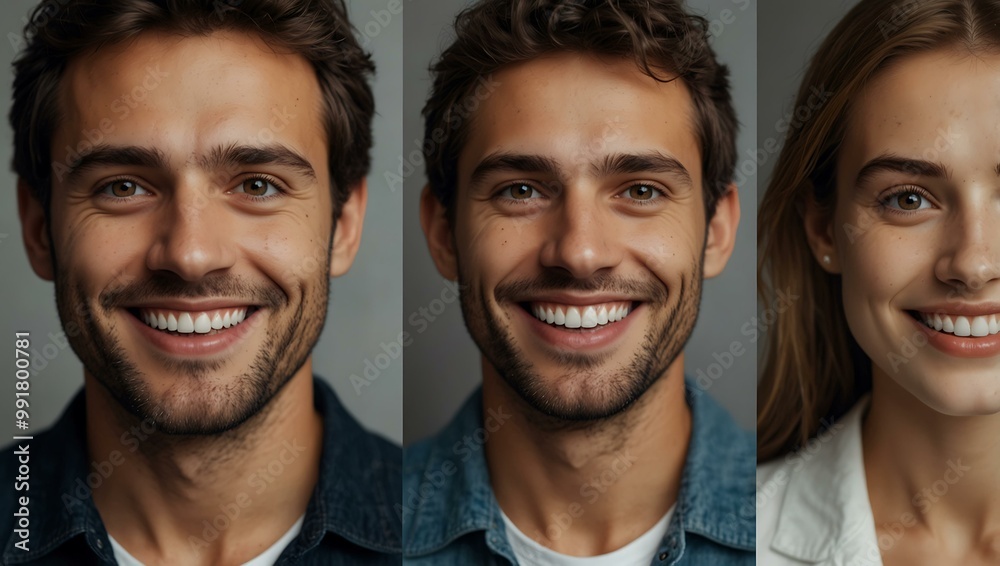 Smiling people created with AI. Smiling people created with AI.