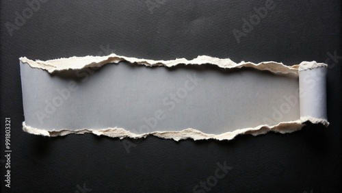 Ripped paper placed asymmetrically on a black background, ripped page, creativity, art, texture, black background, torn paper effect, torn paper edges,ripped paper, paper pieces photo