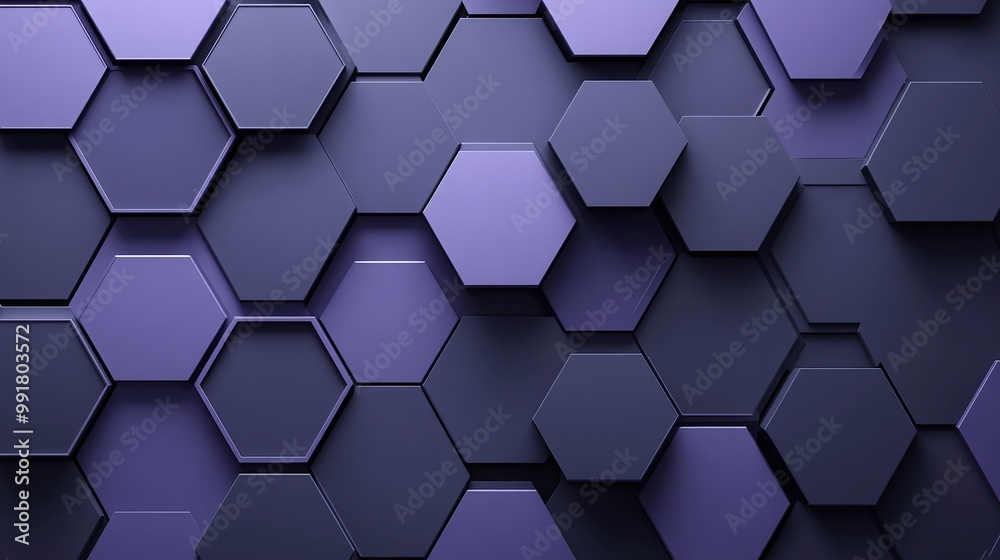 Abstract 3D of geometric hexagonal metallic pattern. High resolution violet and black hexagons creating a modern futuristic background. Abstract 3D of geometric hexagonal metallic pattern. High resolution violet and black hexagons creating a modern futuristic background.