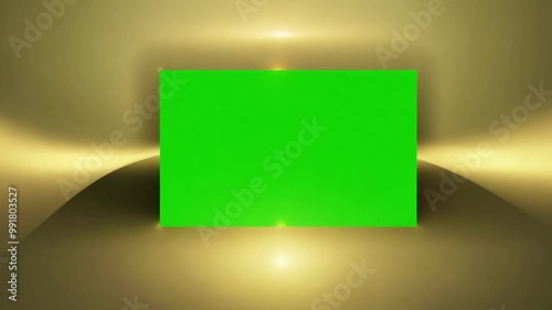 4K Green Screen Reveal with Golden Frames and Circular Design for Custom Content Replacement