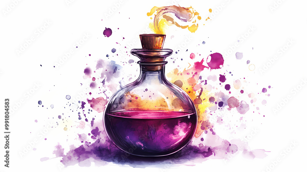 Magical potion on white background. Magic Potion. Illustration Magical potion on white background. Magic Potion. Illustration