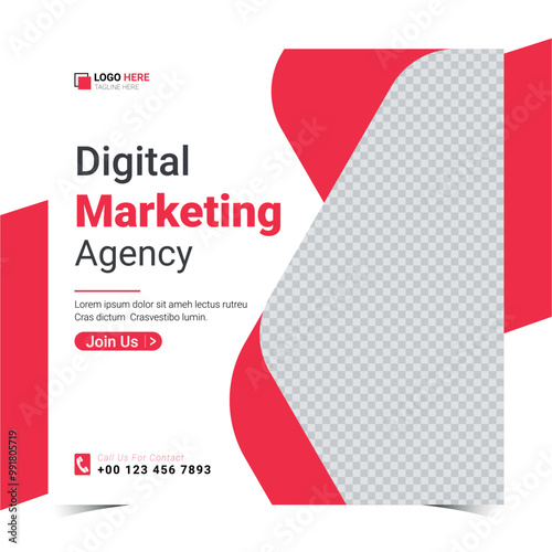 Digital marketing agency and corporate social media post design template
