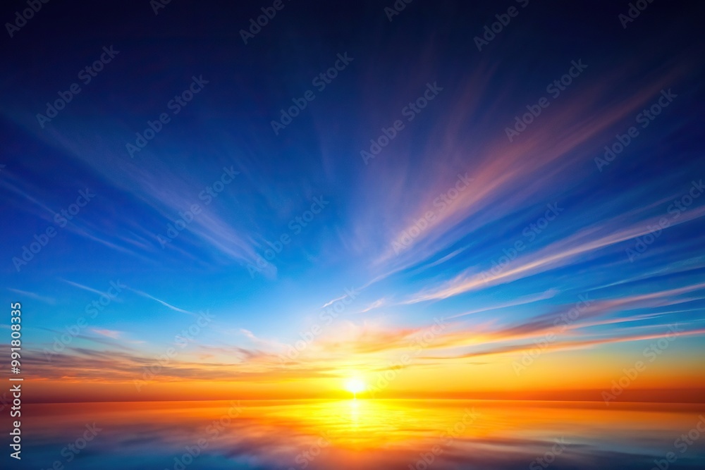 Abstract gradient sunrise in the sky with blue and orange natural background, captured with a wide-angle lens, natural, horizon, tranquil, peaceful, vibrant, wide-angle, background Abstract gradient sunrise in the sky with blue and orange natural background, captured with a wide-angle lens, natural, horizon, tranquil, peaceful, vibrant, wide-angle, background