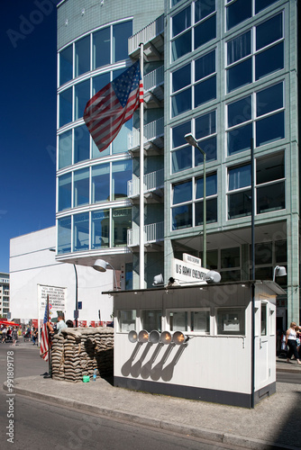 Quadro su tela Berlin, Germany, July 27 2009, Checkpoint Charlie Stands as a Historical Landmar