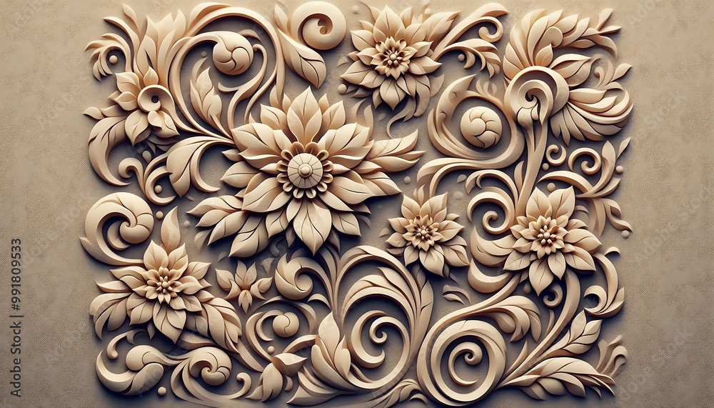 floral sand pattern ,floral illustration,generative ai floral sand pattern ,floral illustration,generative ai