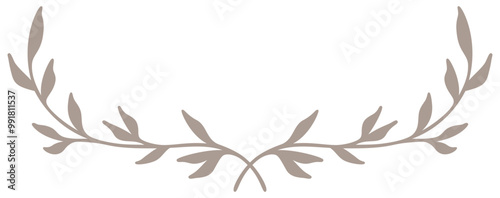 Botanical Border | Elegant Leafy Split Border | Growing Vine Frame | Vector Illustration