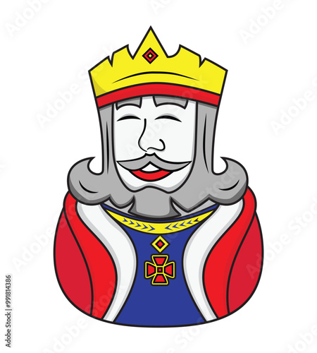 Illustration vector of smiling King in cartoon