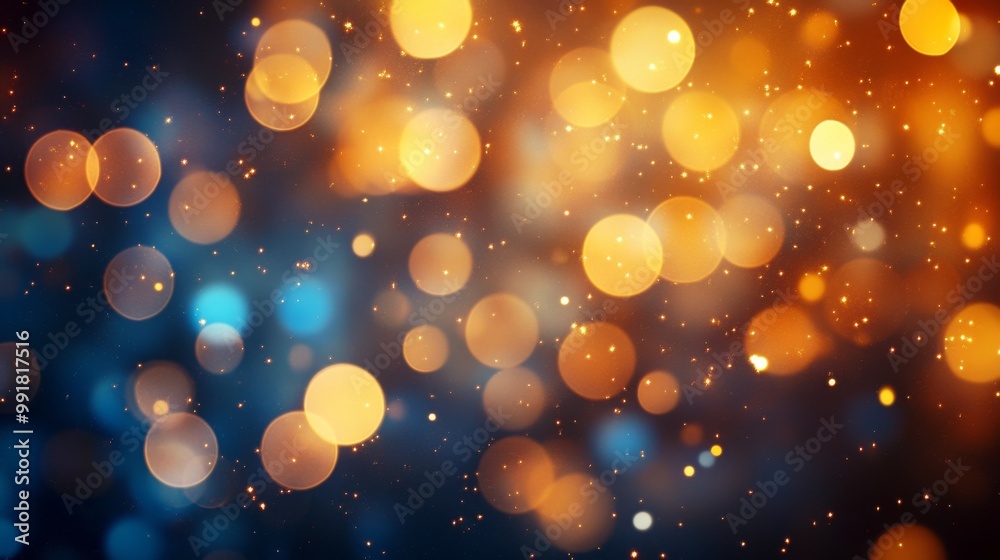 Abstract Bokeh Background Golden and Blue Lights with Sparkles, bokeh, lights, sparkle Abstract Bokeh Background Golden and Blue Lights with Sparkles, bokeh, lights, sparkle