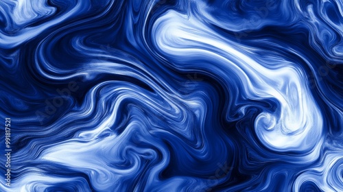 Abstract Blue Swirls Digital Art, Liquid Marble, Fluid, abstract art, digital art, fluid art, liquid art