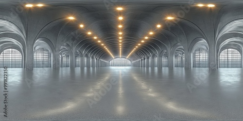 Exhibition hall HDRI. environment, 3d panorama 360 degrees of empty exhibition space. exhibition booth and event. Marketing mock up. 3D render illustration