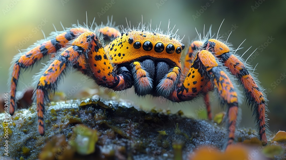 Close Up of a Jumping Spider with Vibrant Colors Close Up of a Jumping Spider with Vibrant Colors