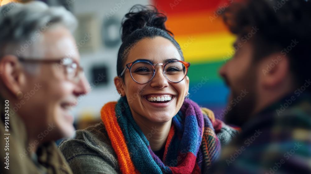 People from different generations share stories at an LGBT community center during LGBT History Month People from different generations share stories at an LGBT community center during LGBT History Month