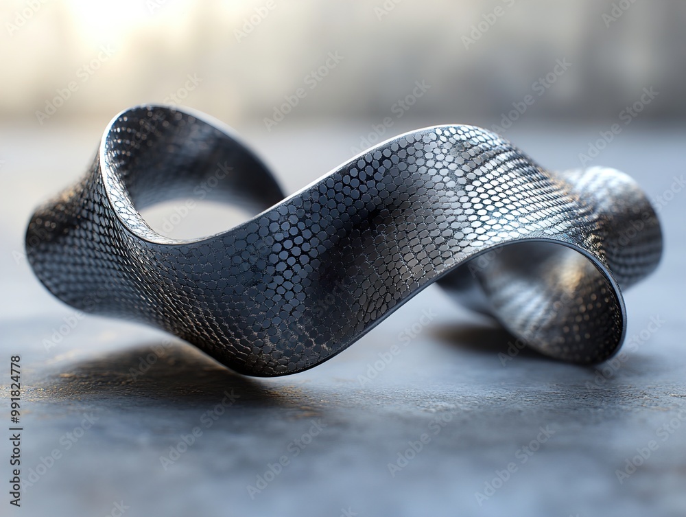 Abstract Metallic Shape - 3D Rendered Geometric Design Abstract Metallic Shape - 3D Rendered Geometric Design