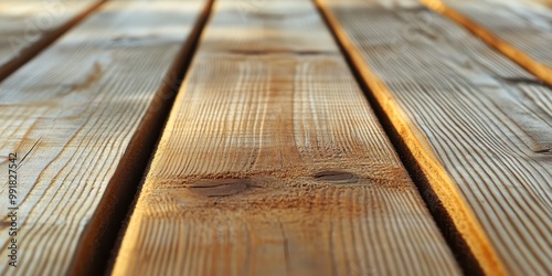 image depicts a close-up of a wooden terrace or deck, focusing on the grain and texture of the wood planks