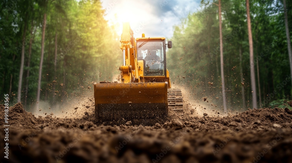 Heavy Machinery Working in Forest Clearing Project Heavy Machinery Working in Forest Clearing Project