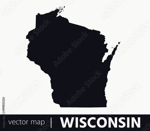 U.S states map. State of Wisconsin vector map . you can use it for any needs.