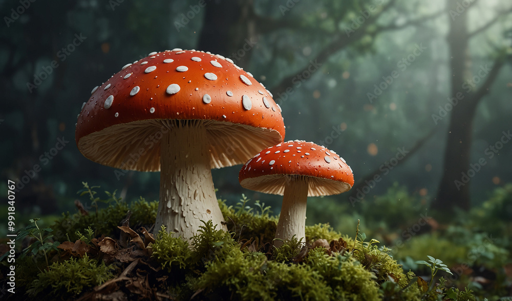 Fototapeta premium Mushrooms with new style 