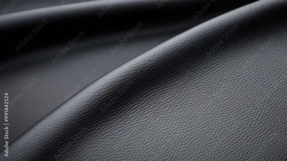 Fototapeta premium Smooth Black Leather Texture for Design Projects