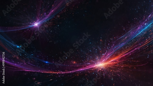 Abstract digital artwork with swirling, vibrant neon colors 