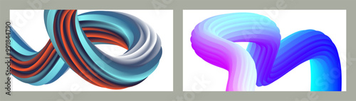 Abstract volumetric background. Cords. set of two illustrations. Toothpaste in a tube. Minimalism. Creative modern background. Cover design, wallpaper, background. eps vector.