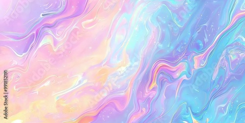 A holographic background with a gradient of liquid color that looks like it's gliding iridescent noise texture