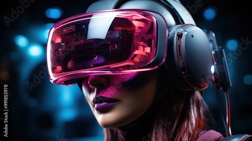 Woman in VR Headset