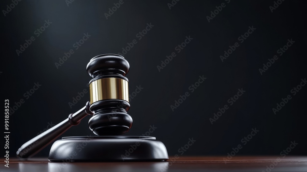 Elegant Gavel on Dark Background for Legal Concept Elegant Gavel on Dark Background for Legal Concept