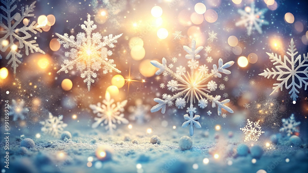Beautiful snowflakes on a sparkling background representing winter joy and Christmas spirit Beautiful snowflakes on a sparkling background representing winter joy and Christmas spirit