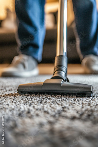 Maintaining carpet by vacuuming photo