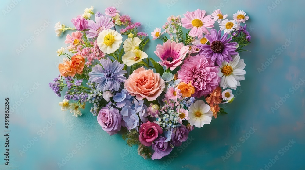 empowering floral tribute vibrant diverse array of pastel flowers forming a heart shape against a soft background symbolizing womens strength diversity and growth for womens history month empowering floral tribute vibrant diverse array of pastel flowers forming a heart shape against a soft background symbolizing womens strength diversity and growth for womens history month