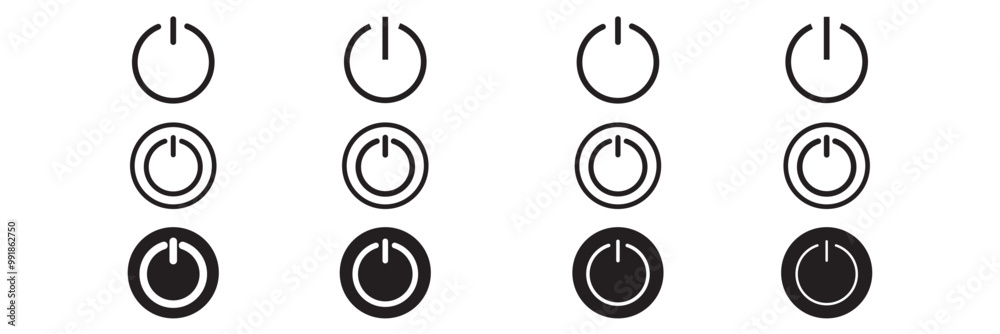 Obraz premium power button icon vector set .