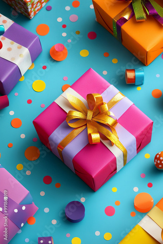 seamless gift wonderful and colorful paper happy birthday photo