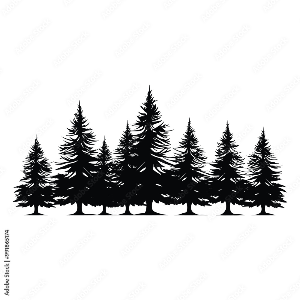 Obraz premium Christmas Tree Silhouette