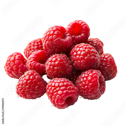 Wallpaper Mural  Berries - Raspberry. A handful of Raspberries arranged in a pile, isolated on transparent backdrop. Torontodigital.ca