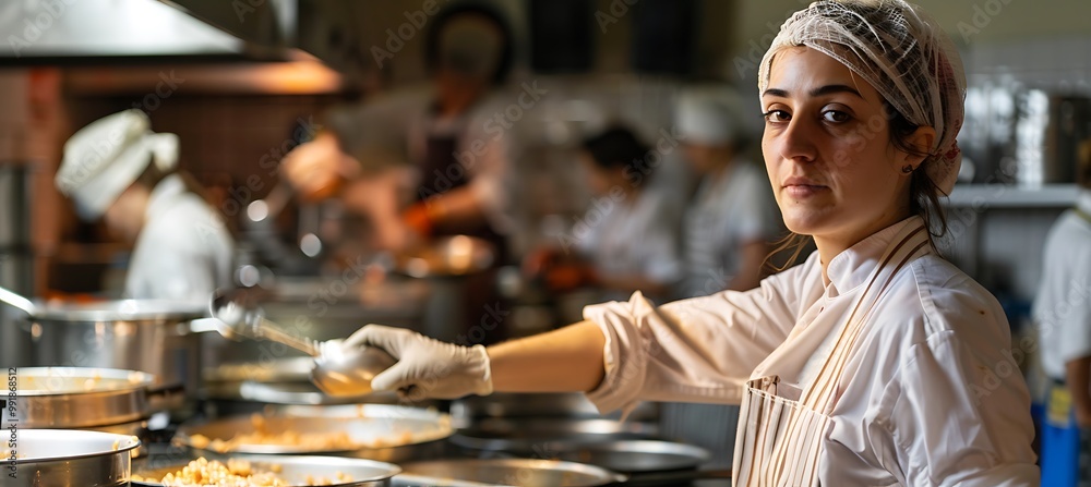 A Compassionate Act of Service: A Person Gently Serving a Meal, Capturing the Warmth of Human Connection and Nourishment in Every Gesture A Compassionate Act of Service: A Person Gently Serving a Meal, Capturing the Warmth of Human Connection and Nourishment in Every Gesture