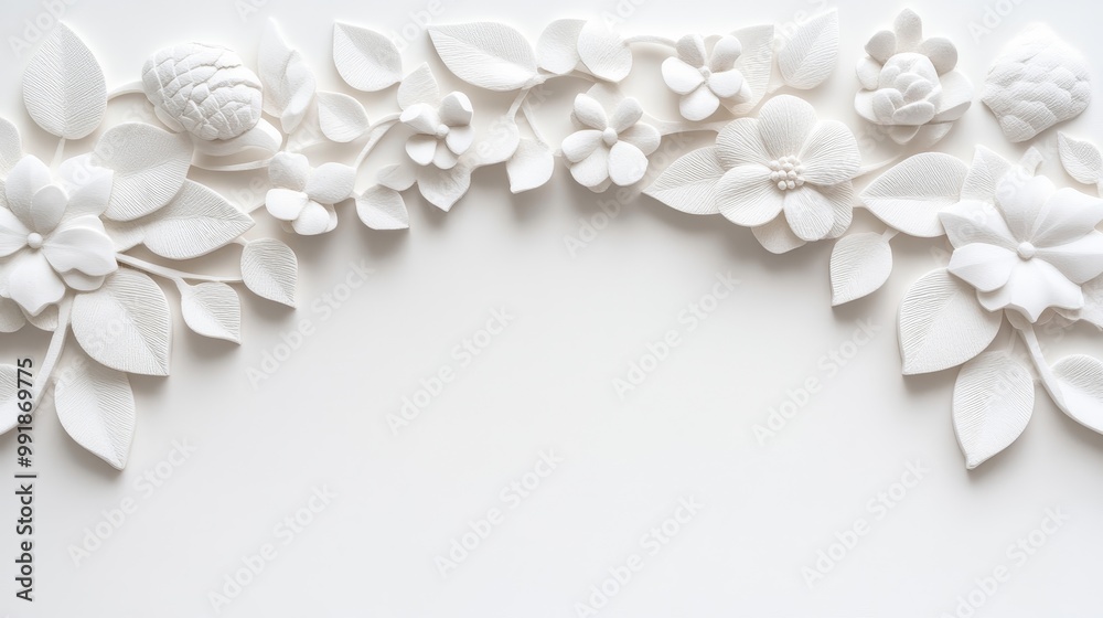 Elegant White Floral Design on Soft Background Elegant White Floral Design on Soft Background