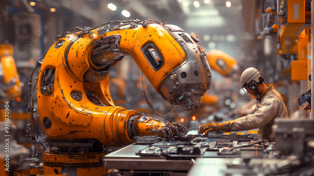 A futuristic robot scientist works with advanced digital screens in a high-tech laboratory, symbolizing the intersection of robotics and artificial intelligence.. A futuristic robot scientist works with advanced digital screens in a high-tech laboratory, symbolizing the intersection of robotics and artificial intelligence..