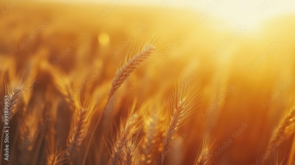 golden wheat field at sunset closeup of ripe ears swaying in breeze warm lighting shallow depth of field agricultural abundance theme golden wheat field at sunset closeup of ripe ears swaying in breeze warm lighting shallow depth of field agricultural abundance theme