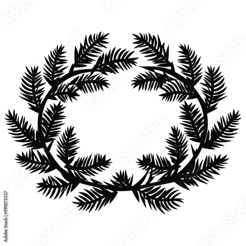 Christmas Wreath Silhouette