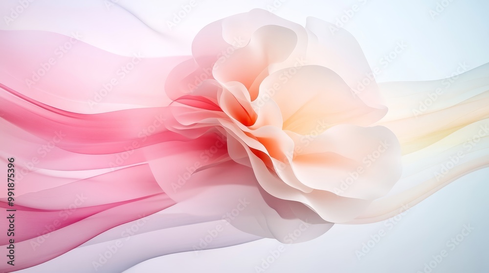 Abstract Flower with Soft Colorful Waves Abstract Flower with Soft Colorful Waves