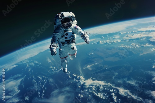 Wallpaper Mural Astronaut exploring the universe in a stunning space backdrop Torontodigital.ca