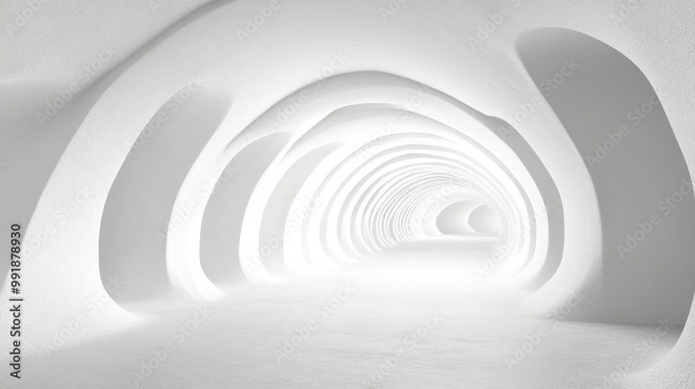 Obraz premium Futuristic White Corridor with Sleek Design